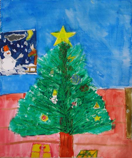 子供アトリエ、クリスマスの絵　３