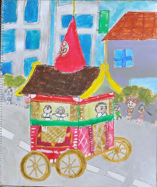 子供の絵画教室　祇園祭の絵３