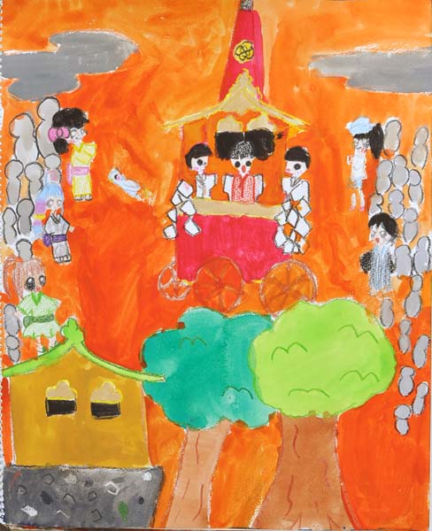 子供の絵画教室　祇園祭の絵３