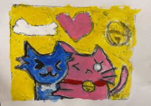 京都の子供絵画教室 OWL美術研究所 キッチンリトグラフの作品例