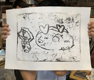 京都の子供絵画教室 OWL美術研究所 キッチンリトグラフの作品例