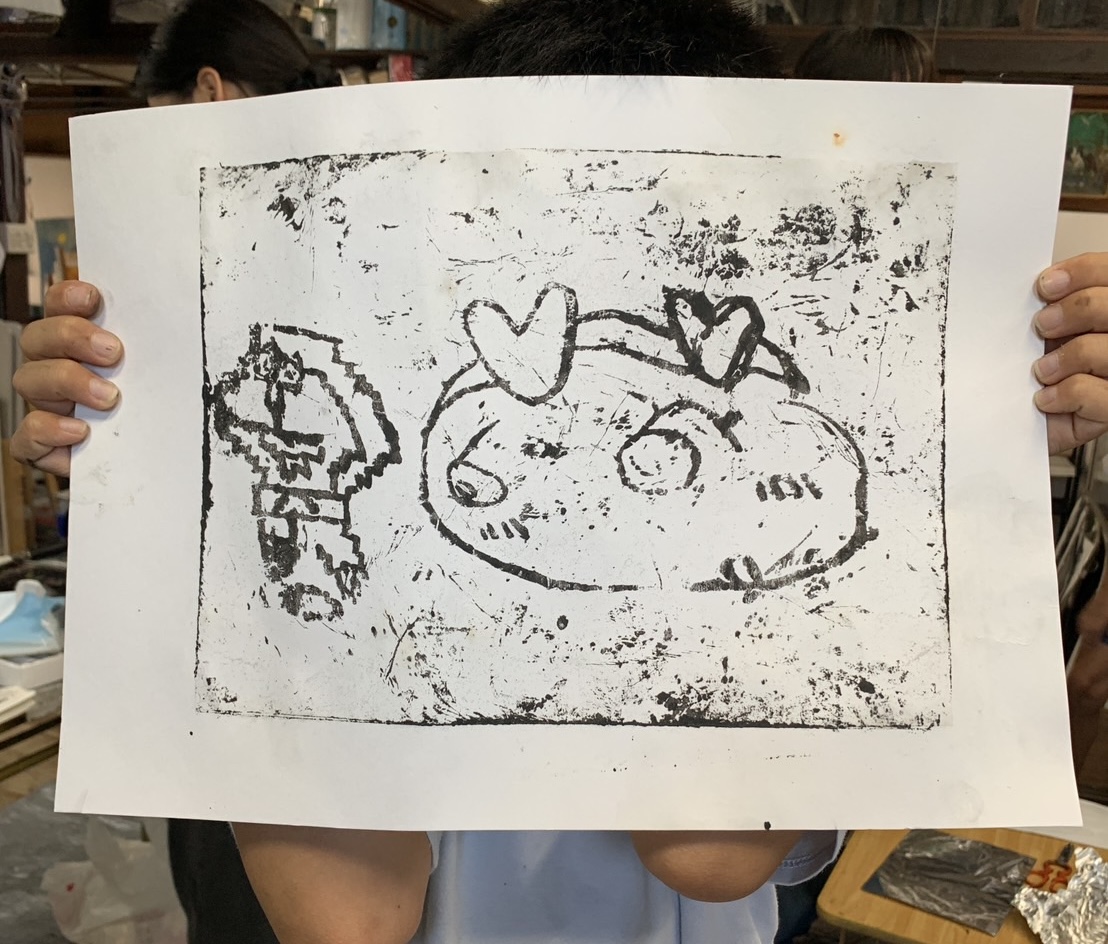 京都の子供絵画教室 OWL美術研究所 キッチンリトグラフの作品例