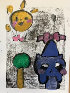 京都の子供絵画教室 OWL美術研究所 キッチンリトグラフの作品例