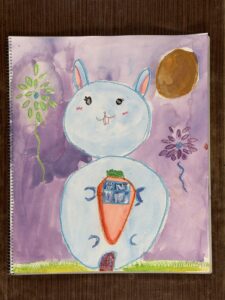 京都の絵画教室子供アトリエにて住みたい家というテーマで描いてもらった水彩画