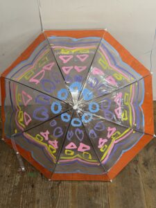 京都の絵画教室OWL美術研究所生徒作品
透明ビニール傘に描かれた絵