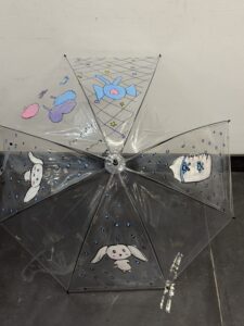 京都の絵画教室OWL美術研究所生徒作品
透明ビニール傘に描かれた絵