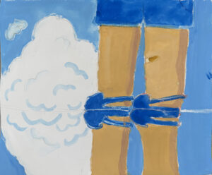 京都の絵画教室東儀画塾子供アトリエ作品テーマは鏡の世界　水面に写る足と雲