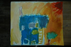 京都の絵画教室子供アトリエにて住みたい家というテーマで描いてもらった水彩画