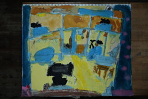 京都の絵画教室子供アトリエにて住みたい家というテーマで描いてもらった水彩画