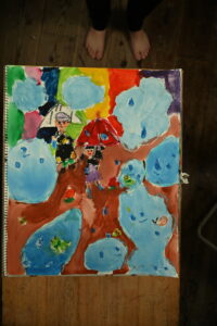 OWL美術研究所 子供アトリエの生徒作品 雨降りの絵