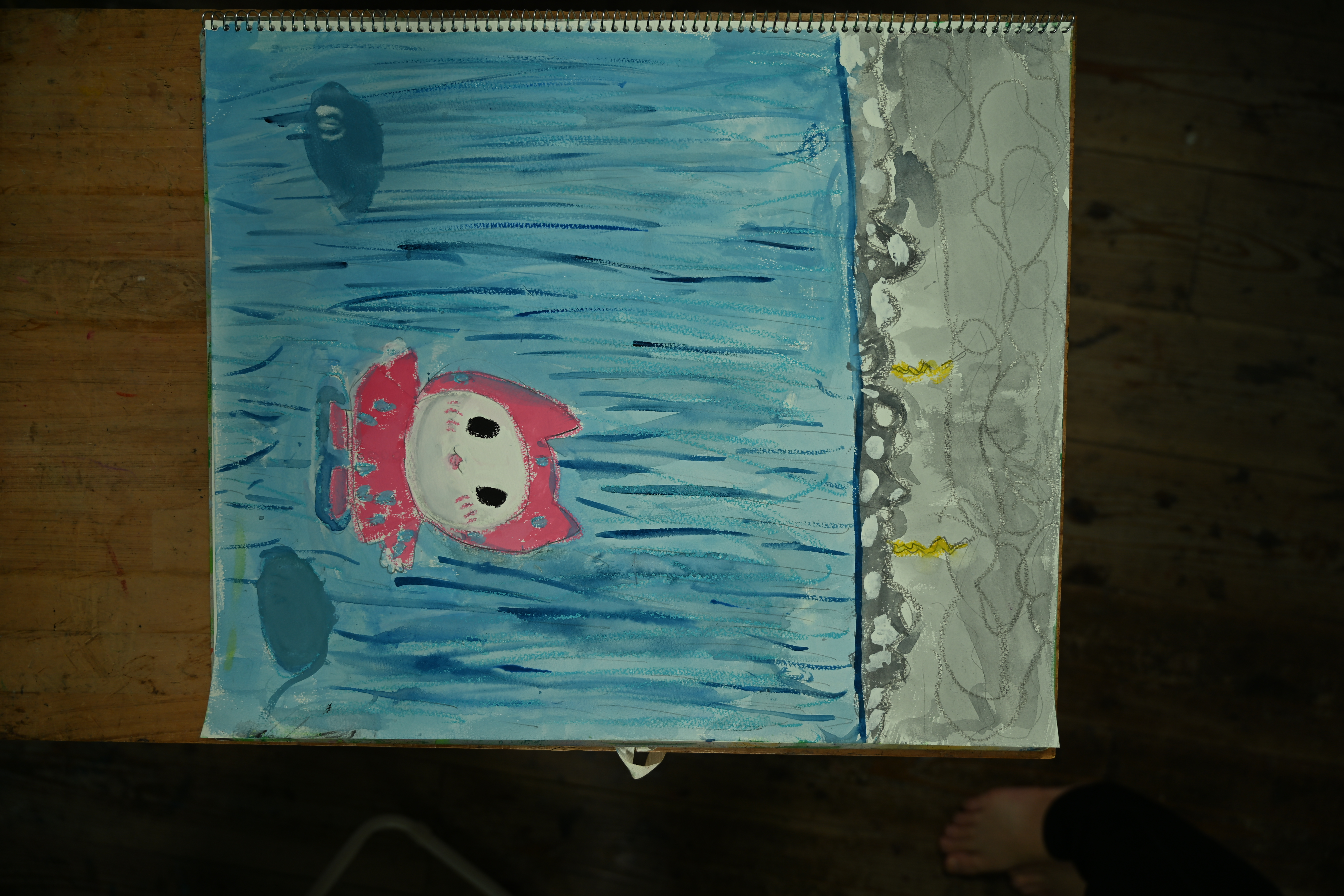 OWL美術研究所 子供アトリエの生徒作品 雨降りの絵