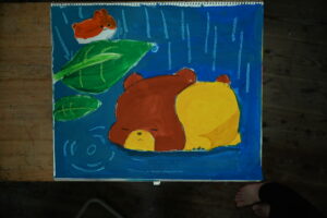 OWL美術研究所 子供アトリエの生徒作品 雨降りの絵