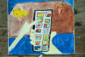 絵画教室OWL美術研究所の願い事をテーマにした子供アトリエ作品
スマホの絵