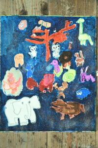絵画教室OWL美術研究所の願い事をテーマにした子供アトリエ作品