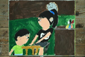 絵画教室OWL美術研究所の願い事をテーマにした子供アトリエ作品