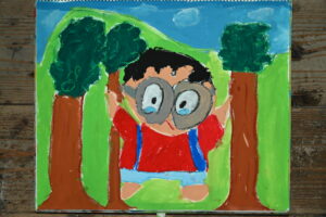 絵画教室OWL美術研究所の願い事をテーマにした子供アトリエ作品