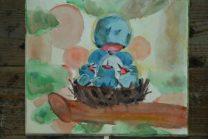 絵画教室OWL美術研究所の願い事をテーマにした子供アトリエ作品
燕の絵
