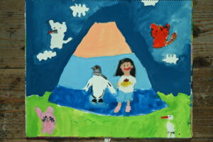 絵画教室OWL美術研究所の願い事をテーマにした子供アトリエ作品