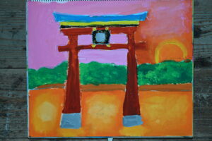 絵画教室OWL美術研究所の願い事をテーマにした子供アトリエ作品