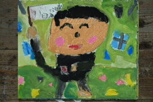 絵画教室OWL美術研究所の願い事をテーマにした子供アトリエ作品
「ユーチューバーになりたいという願い事を描いた絵」
